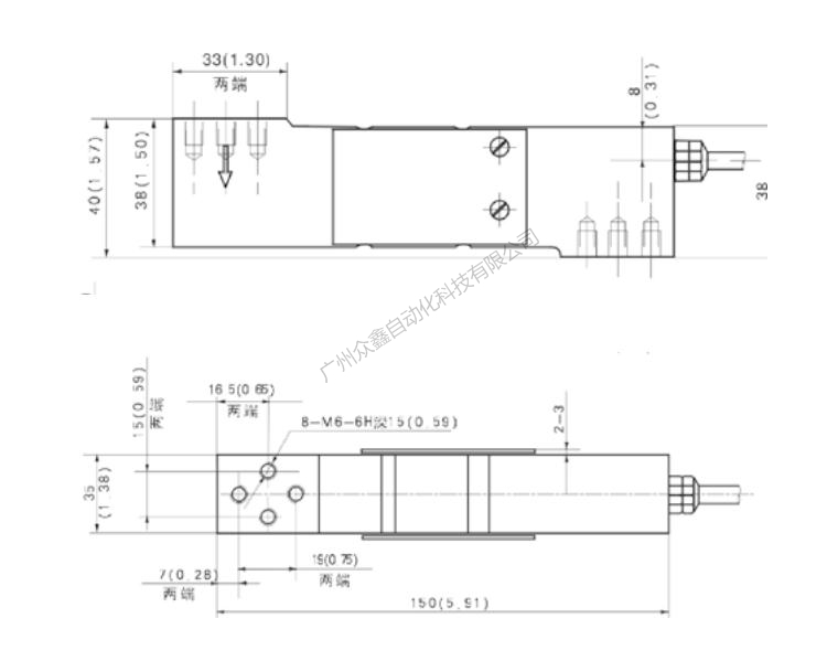 H6E-C3-50kg-2B称重传感器产品尺寸