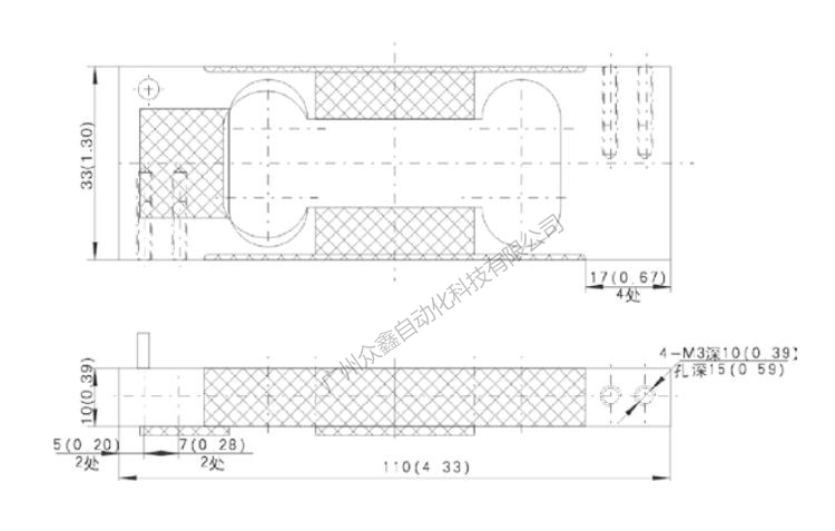 L6B-H-0.3kg-0.4B称重传感器产品尺寸